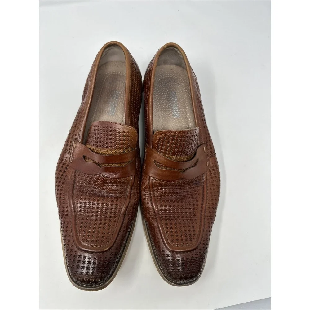 Stacy Adams Men's Shoes Size 11M‎ Belfair Moc Toe Penny Loafers Cognac 25165-221